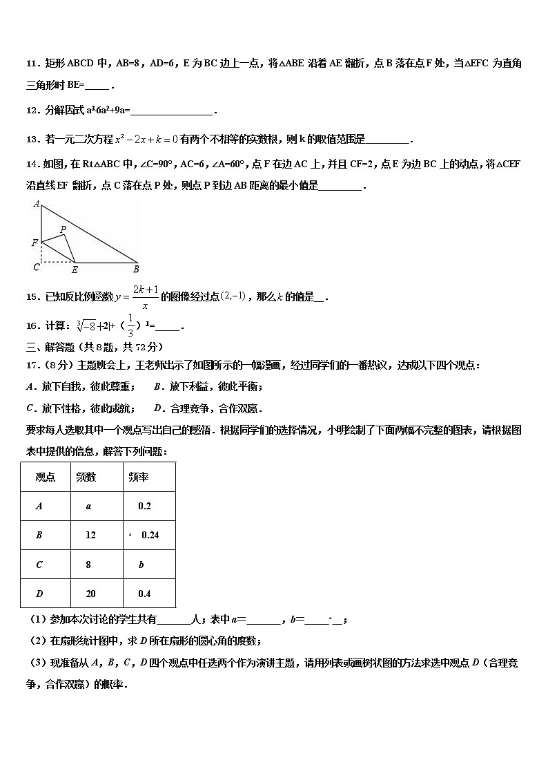 湖南省长沙雅礼集团2022年毕业升学考试模拟卷数学卷含解析03