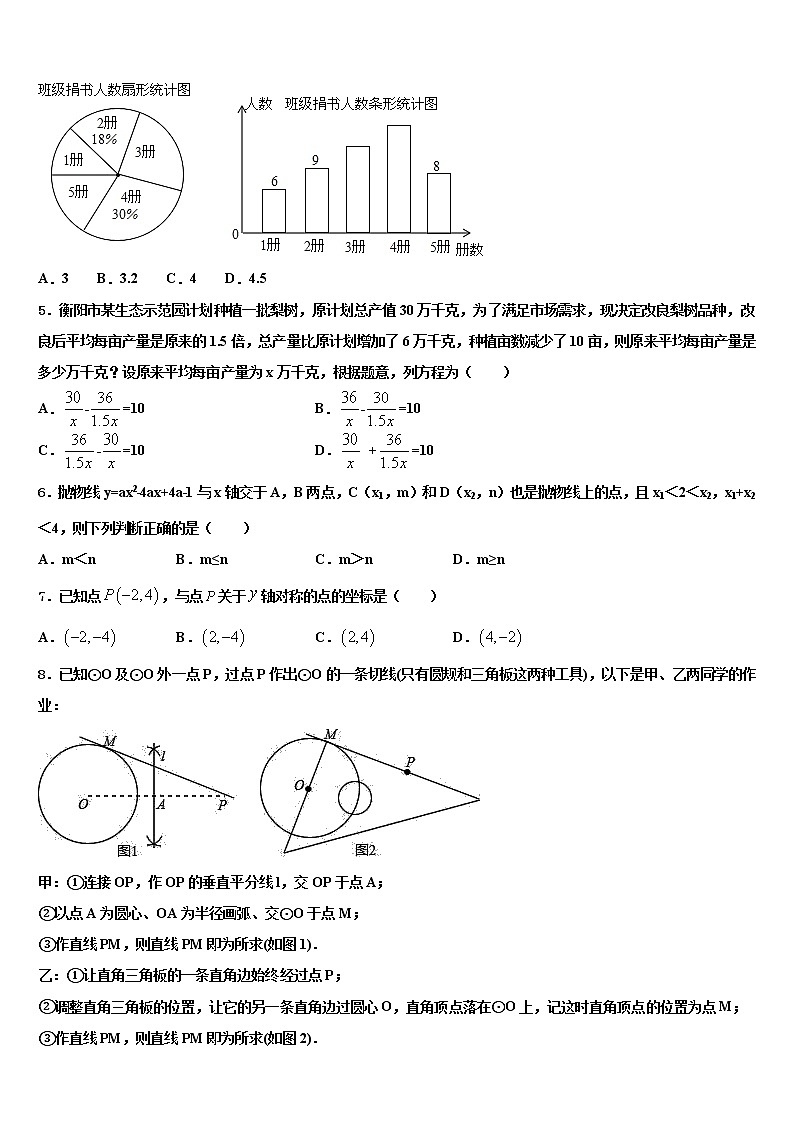 江苏省姜堰四中重点中学2021-2022学年中考数学对点突破模拟试卷含解析第2页