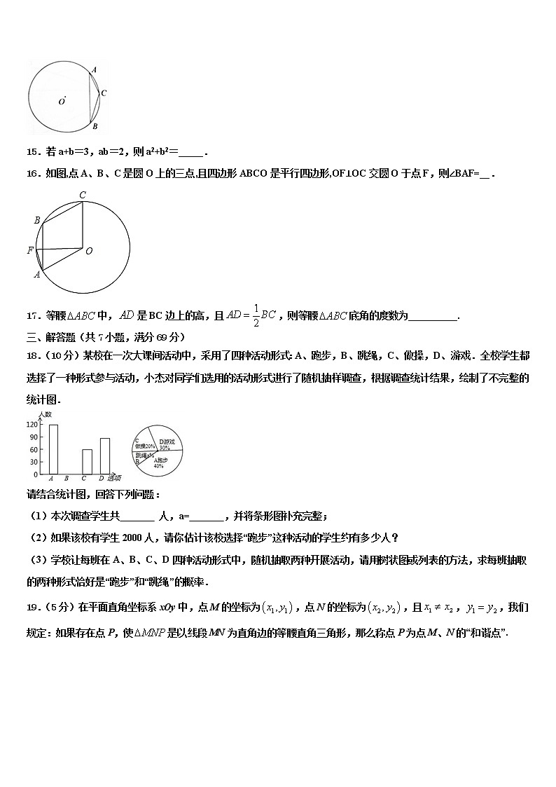 吉林省长春市南关区市级名校2021-2022学年中考数学适应性模拟试题含解析03