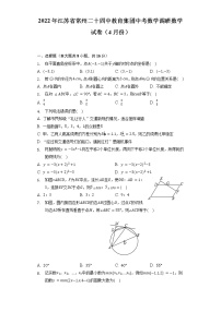 2022年江苏省常州二十四中教育集团中考数学调研数学试卷（4月份）（含解析）