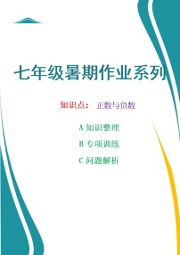 七年数学暑期作业之正数与负数专项训练及解析学案