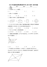 2022年安徽省合肥市蜀山区中考二模（统考）数学试题(word版含答案)