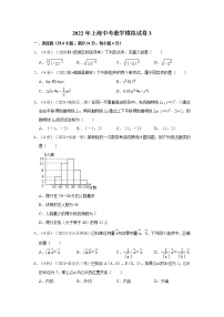 2022年上海中考数学模拟试卷3（含答案解析）