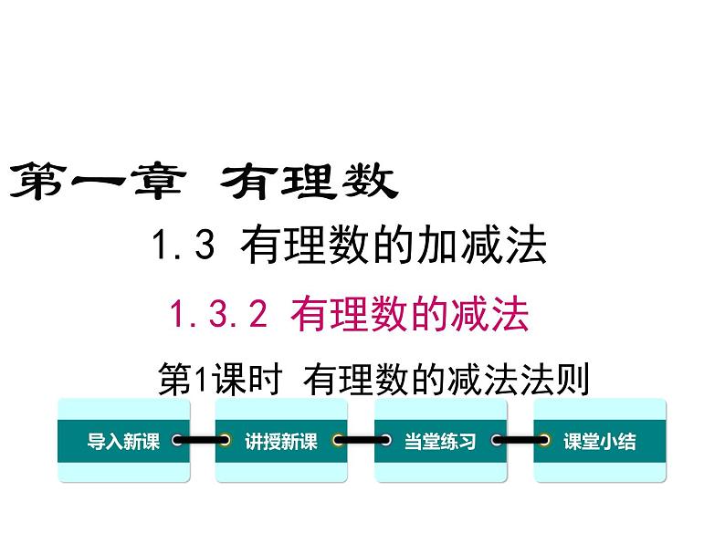 人教版数学七年级上册《1.3.2.1有理数的减法法则》ppt课件第1页