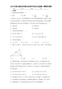 2022年浙江省杭州市萧山区初中毕业文化监测一模数学试题(含答案)