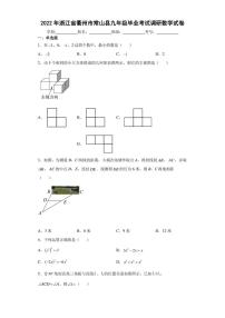 2022年浙江省衢州市常山县九年级毕业考试一模数学（含答案）练习题