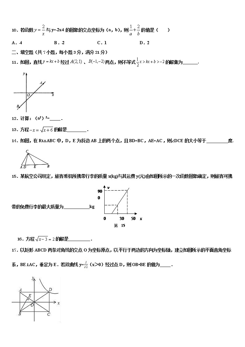 辽宁省大连市普兰店区2022年中考适应性考试数学试题含解析第3页