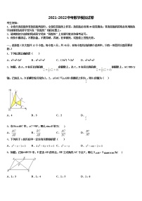 山东省泰安市高新区2022年中考二模数学试题含解析