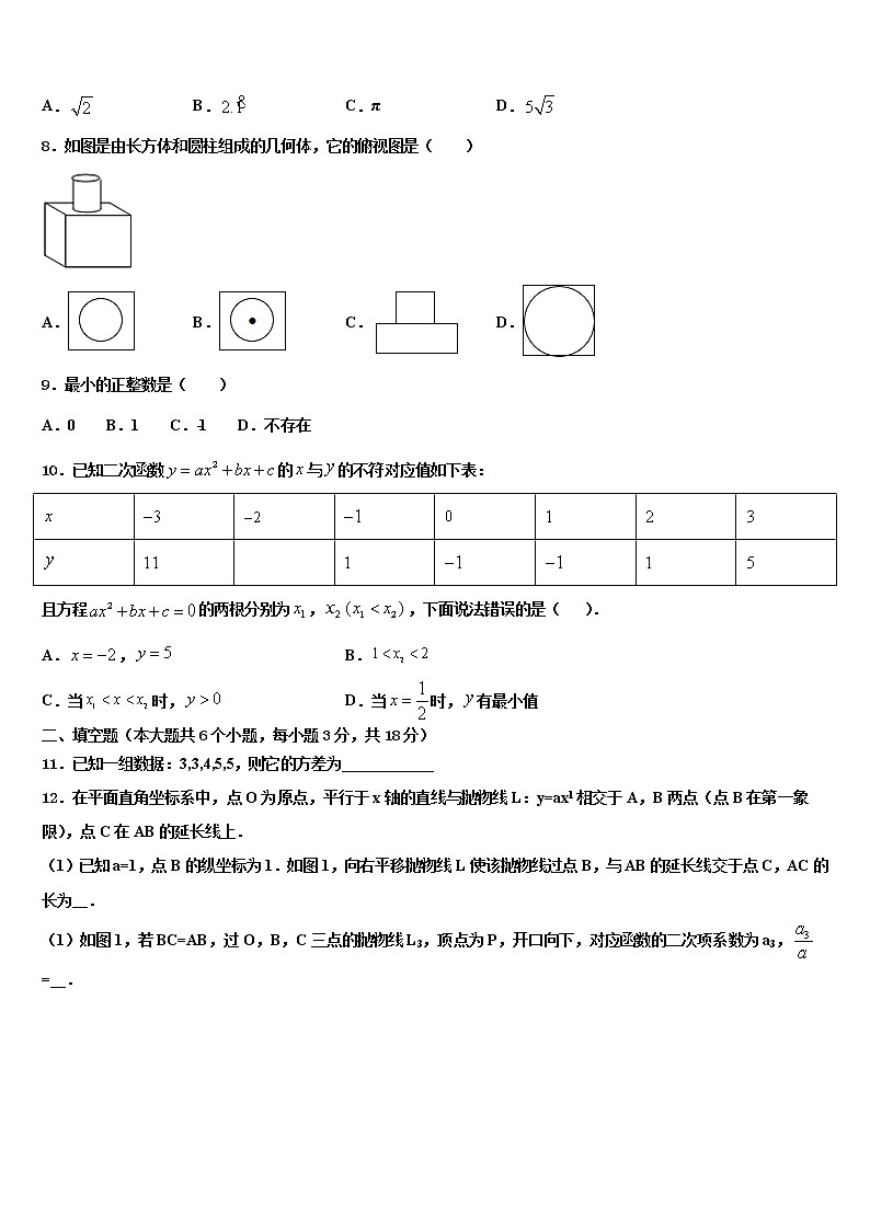 山东省部分县2021-2022学年中考数学模拟预测试卷含解析02