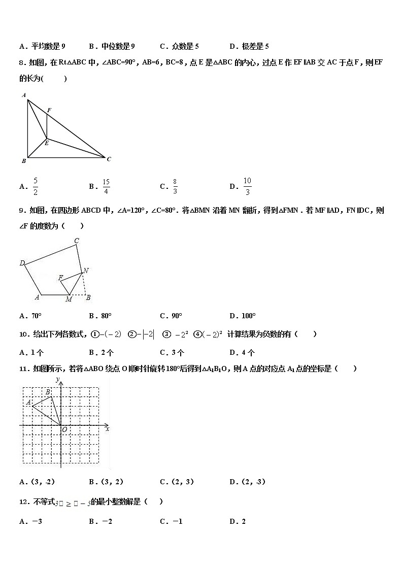 内蒙古伊金霍洛旗重点中学2021-2022学年中考数学对点突破模拟试卷含解析第2页