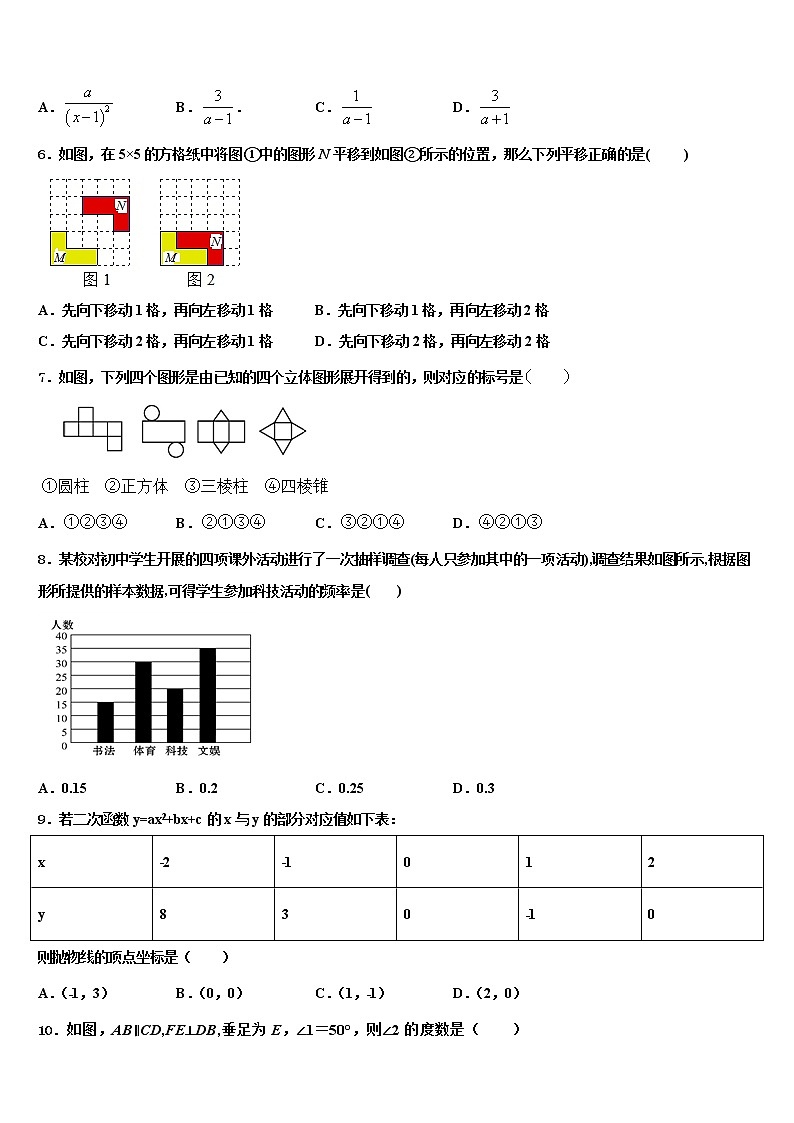 山东省聊城市文轩中学2021-2022学年中考数学五模试卷含解析第2页
