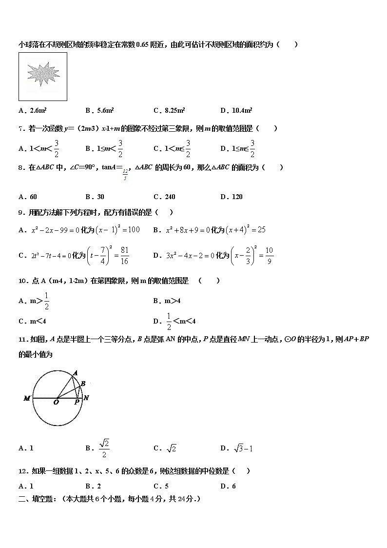 山东省临朐县2021-2022学年中考数学模拟预测题含解析02