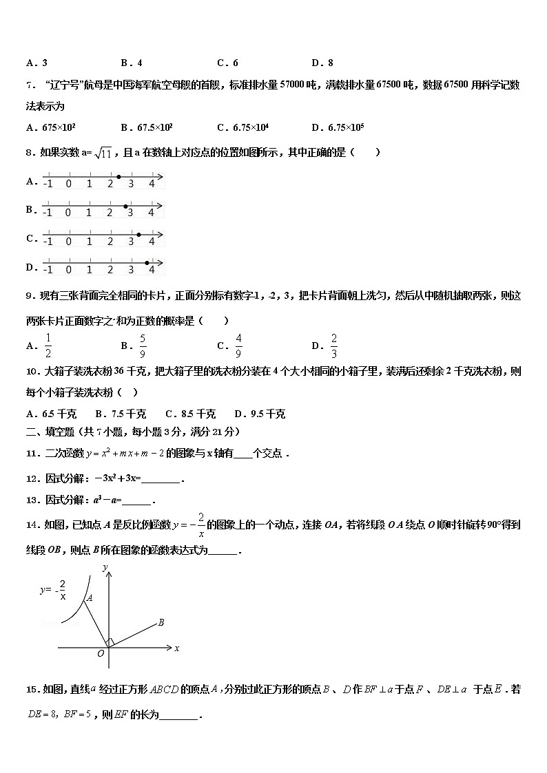 青海省西宁市市级名校2021-2022学年中考试题猜想数学试卷含解析02