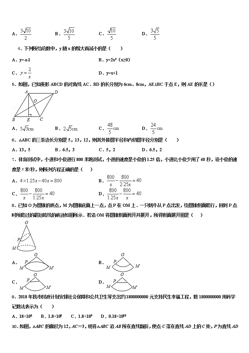 山东省高青县2021-2022学年中考数学押题卷含解析第2页