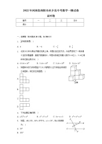 2022年河南省南阳市内乡县中考数学一模试卷（含解析）