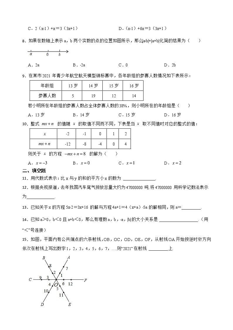 四川省达州市渠县七年级上学期期末数学试卷含解析第2页