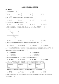 广西壮族自治区玉林市九年级上学期期末数学试卷含解析