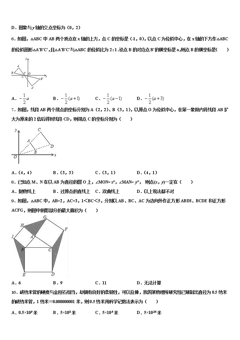 山西省晋城高平市2022年中考数学最后一模试卷含解析第2页