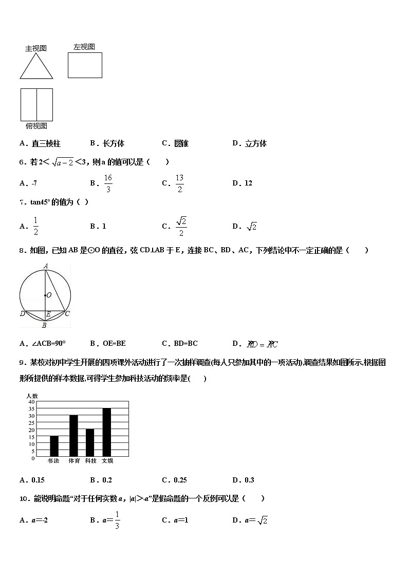 四川省巴中市名校2022年中考数学最后一模试卷含解析第2页