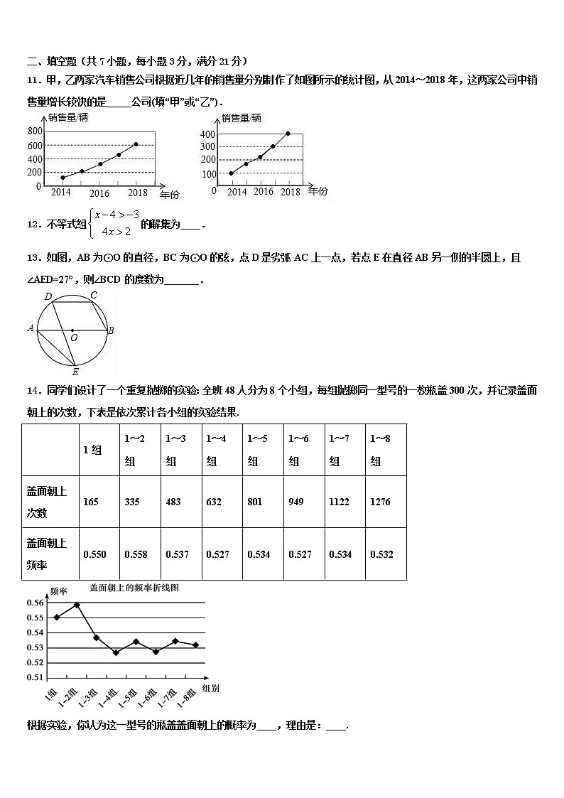 四川省巴中市名校2022年中考数学最后一模试卷含解析第3页