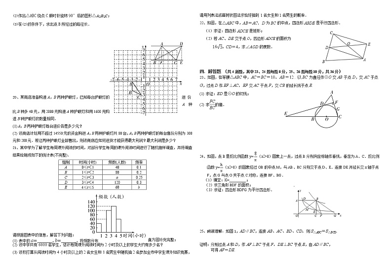 2022年宁夏银川市第二十四中学中考一模数学试题（有答案）第2页