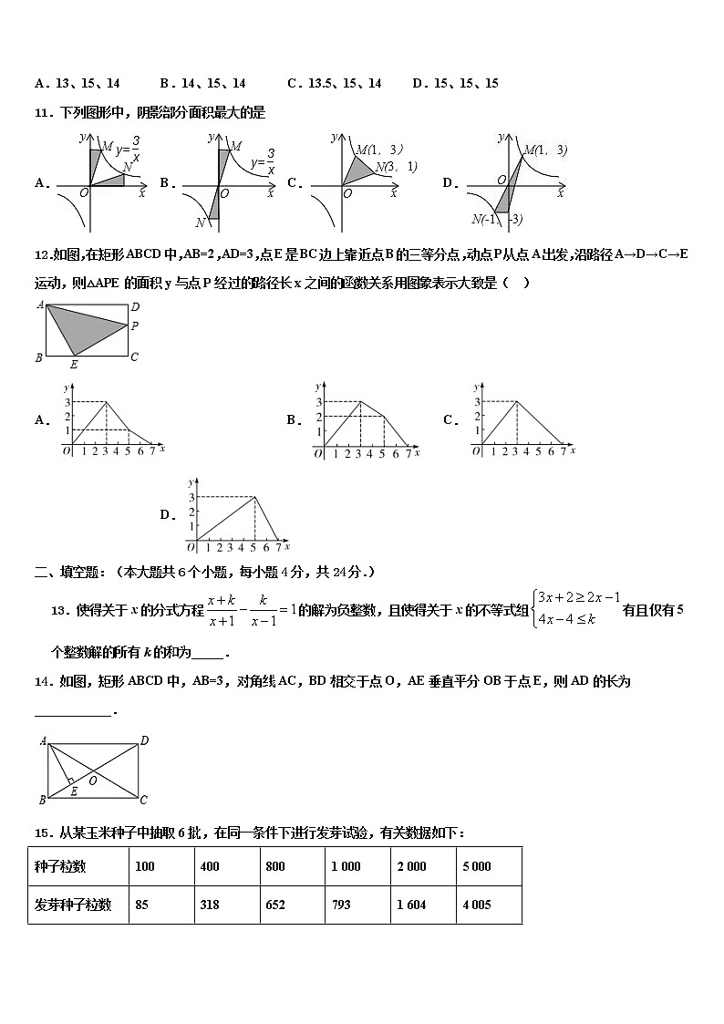四川省巴中学市恩阳区实验中学2021-2022学年中考数学考试模拟冲刺卷含解析03