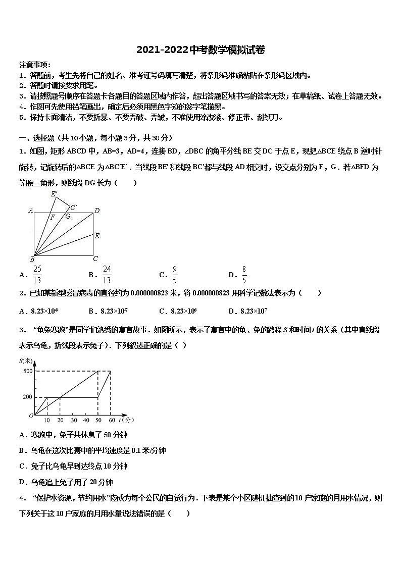四川省巴中学市平昌县2022年中考试题猜想数学试卷含解析第1页