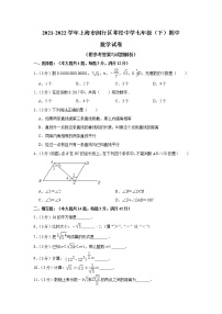 上海市闵行区莘松中学2021-2022学年七年级下学期期中数学试卷（含答案）