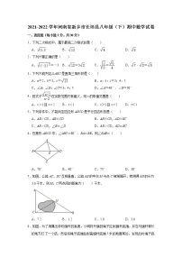 河南省新乡市长垣县2021-2022学年八年级下学期期中数学试卷（含答案）