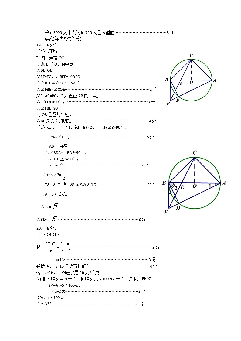 2022年广东省深圳市坪山区九年级4月模拟（二模）数学卷及答案（图片版）02