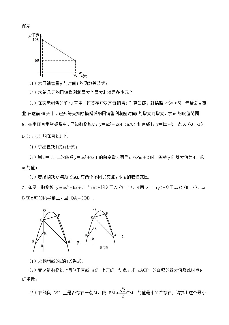 浙教版数学复习阶梯训练：二次函数含解析（优生集训）4第3页