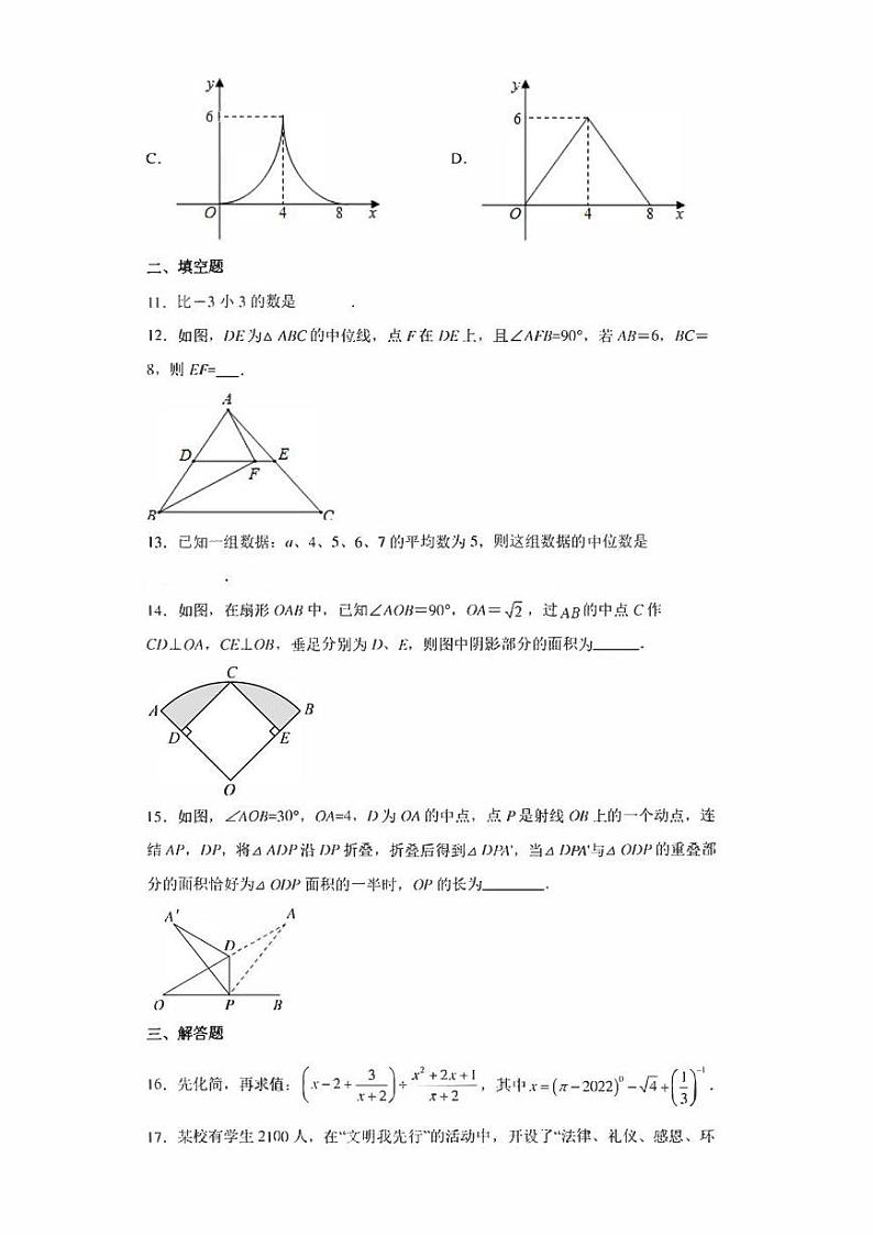 2022年河南省方城县九年级中招模拟考试一（一模）数学试题(含答案)03