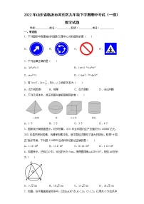 2022年山东省临沂市河东区九年级下学期期中考试（一模）数学试题(word版含答案)