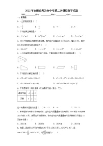 2022年安徽省无为市中考第二次模拟数学试题(word版含答案)