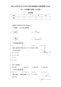 2021-2022学年辽宁省大连市高新园区名校联盟七年级（下）月考数学试卷（4月份）（含解析）