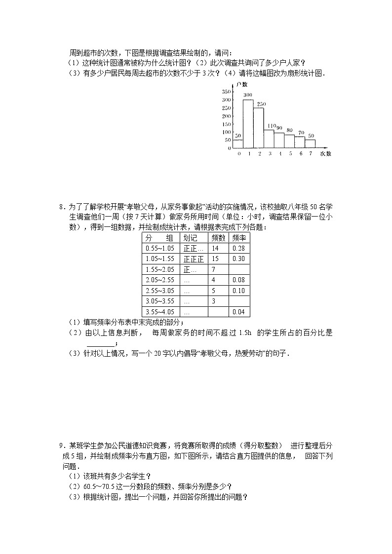 2022人教版七年级数学下册第十章 数据的收集、整理与描述周周测5（10.3）附答案解析第3页