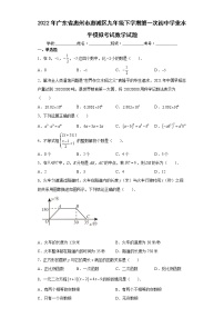 2022年广东省惠州市惠城区九年级下学期第一次初中学业水平模拟考试数学试题(word版含答案)