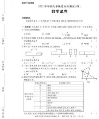 2022年河南省信阳市息县九年级下学期适应性测试（四）数学试题（有答案）