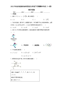 2022年山东省滨州市阳信县九年级下学期期中考试（一模）数学试题(word版含答案)