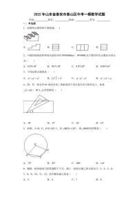 2022年山东省泰安市泰山区中考一模数学试题(含答案)