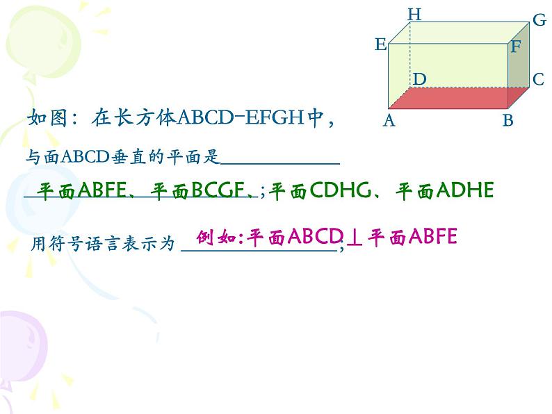 沪教版（上海）六年级第二学期数学8.5长方体中平面与平面位置关系的认识（29张PPT）08