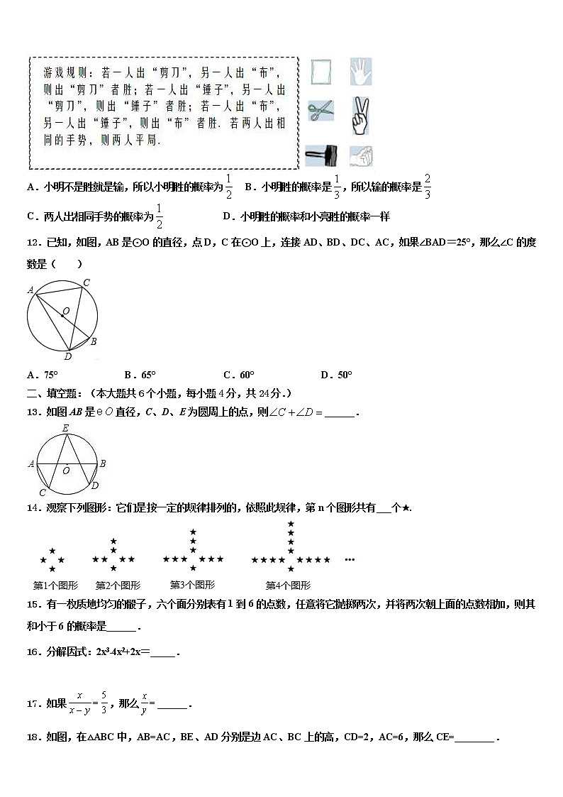 西藏自治区工布江达县市级名校2022年中考数学适应性模拟试题含解析03