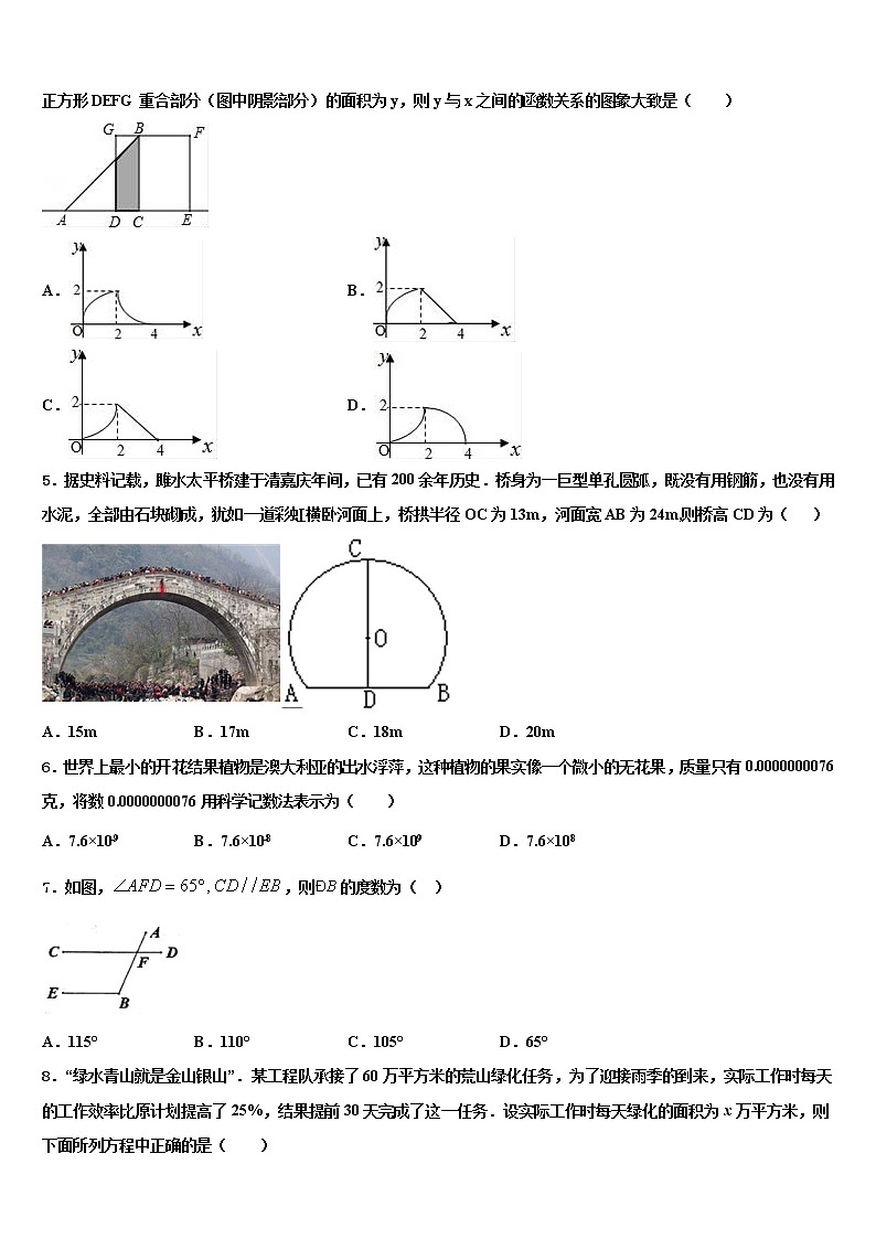 浙江省宁波市宁波华茂国际校2021-2022学年中考数学仿真试卷含解析02
