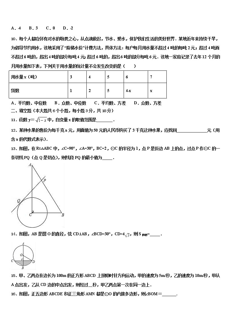 重庆市西南师大附中2022年中考三模数学试题含解析第3页