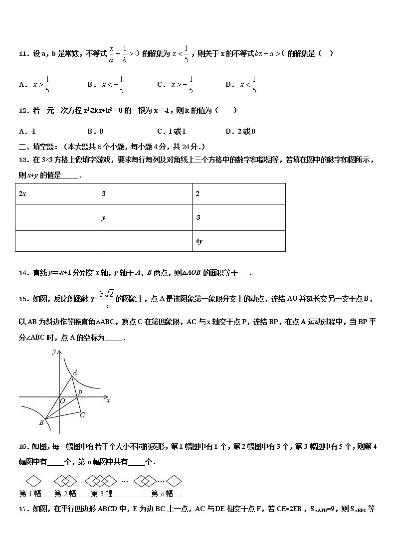 重庆市长寿区川维片区市级名校2021-2022学年中考数学四模试卷含解析03