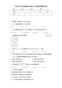 2022年山东省德州市重点中考数学模拟试卷(word版含答案)