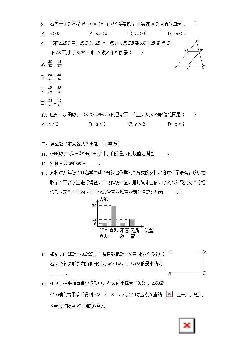 2022年广东省中山市重点中学中考数学模拟试卷(word版含答案)第2页