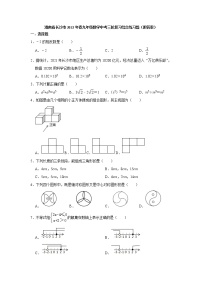 2022年湖南省长沙市九年级数学中考三轮复习综合练习题(word版含答案)