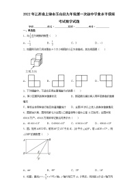 2022年江西省上饶市玉山县九年级第一次初中学业水平模拟考试数学试题(word版含答案)