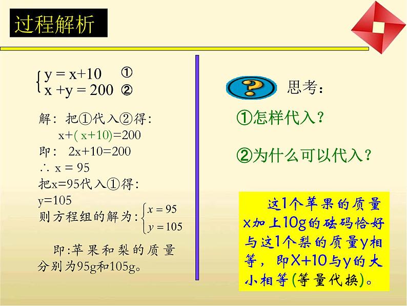 鲁教版（五四制）七年级数学下册7.2解二元一次方程组（1）课件(共21张PPT)第7页